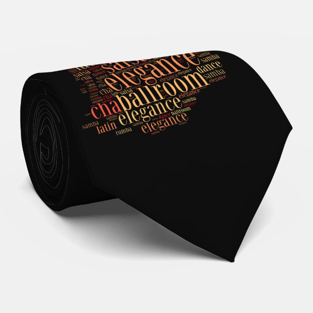 Corbata Pareja de baile como diseño de nube de palabras (Enrollado)