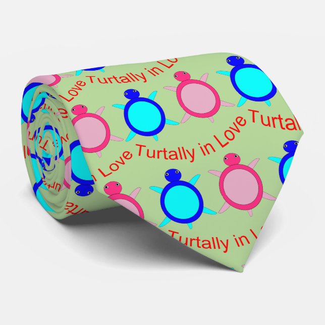 Corbata Pareja De Tortuga Cuta (Enrollado)