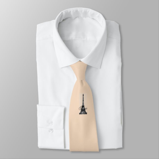 Corbata Paris – La Tour Eiffel tie apricot (Atado)