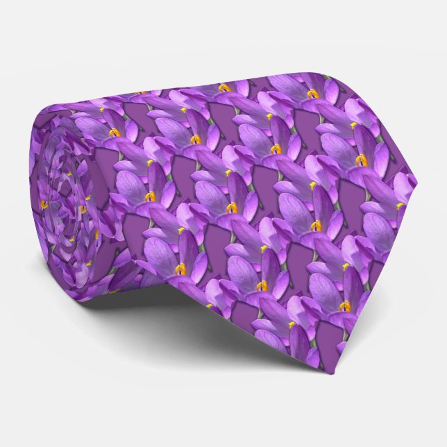 Corbata Pascua Crocus Flores Necktie Regalos de Pascua (Enrollado)
