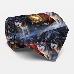 Corbata Paseo en Trineo Nevado de Navidad con Alaskan Mala