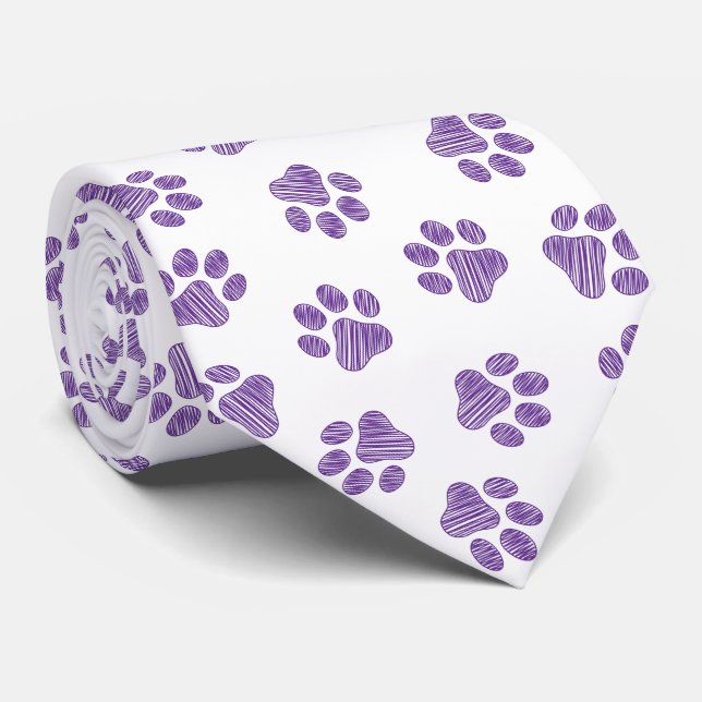 Corbata Pasta de perro, garras de perro, garras moradas (Enrollado)