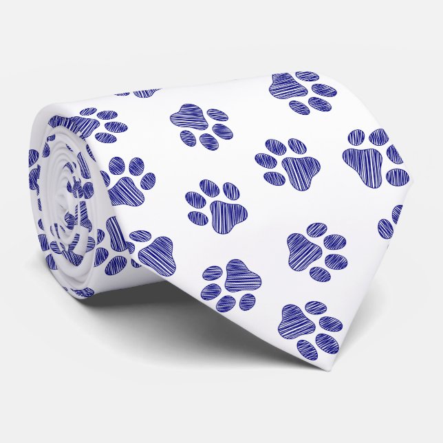 Corbata Pasta de perro, patas de perro, patas azules de la (Enrollado)