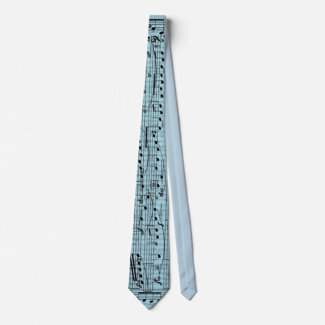 Corbata Pastel Blue Music Notes  (Anverso)