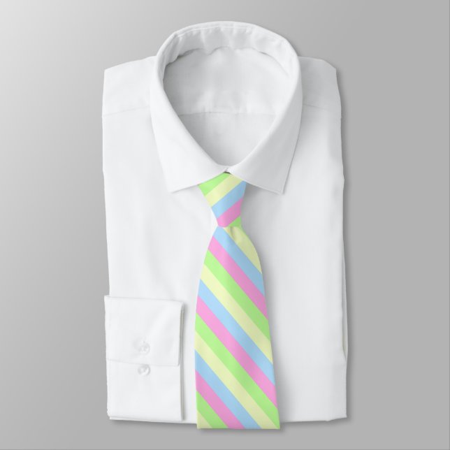 Corbata Pastel coloreado rayado (Atado)
