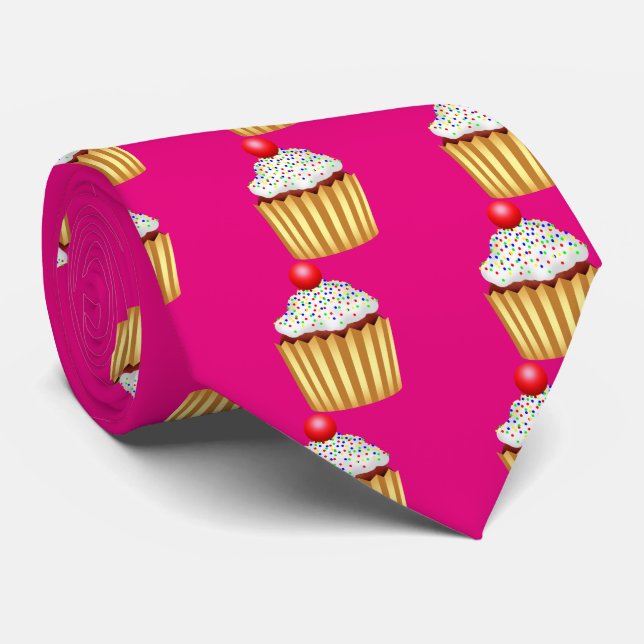 Corbata Pastel con salpicaduras y cerezo arriba (Enrollado)