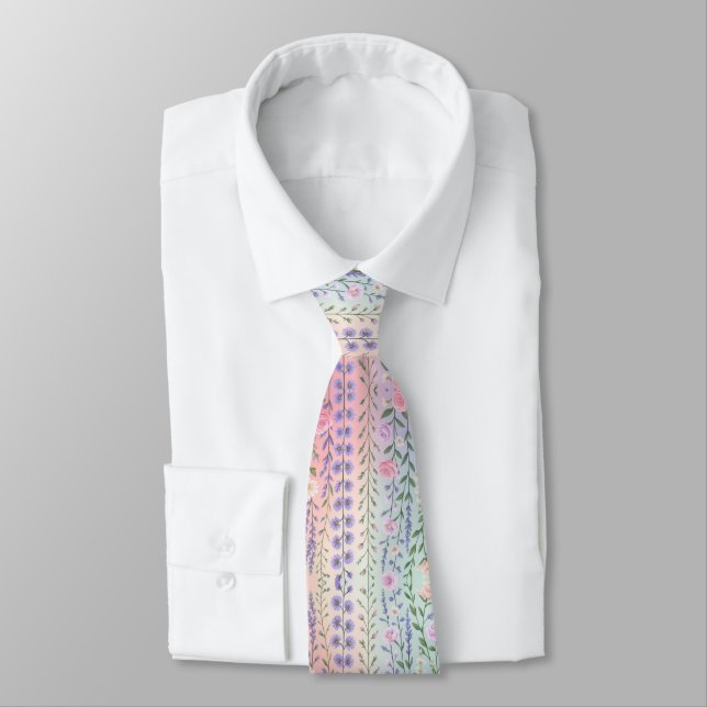 Corbata Pastel Floral (Atado)