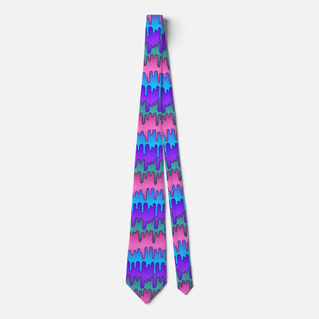 Corbata Pastel Goth Emo Scene Drippy Pattern (Anverso)