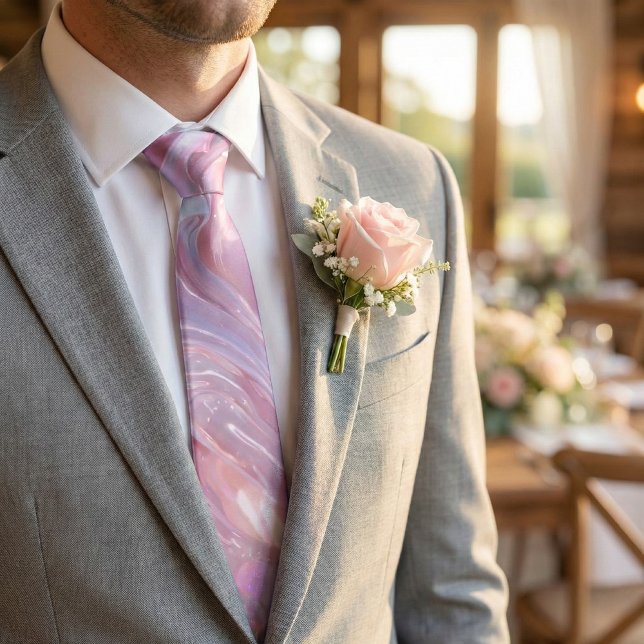 Corbata Pastel Marble Swirl - Pink Purple Blue Abstract (Subido por el creador)