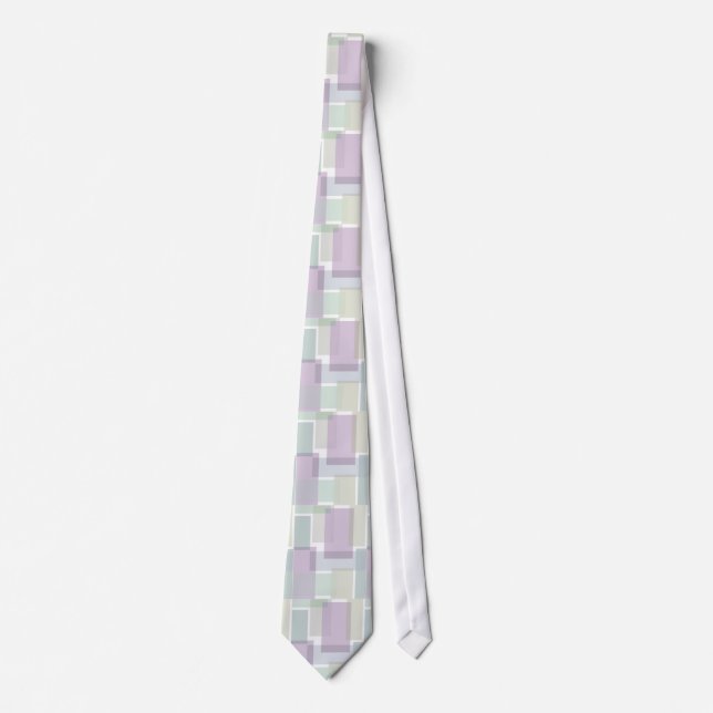 Corbata Pastel Retro Bloquea Lavender Azul Verde (Anverso)