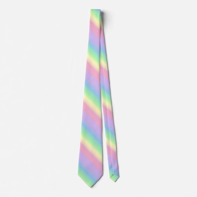 Corbata Pastel Stripe Rainbow (Anverso)