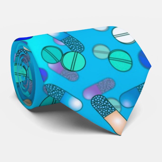 Corbata Pastillas Azules Ciencia (Enrollado)
