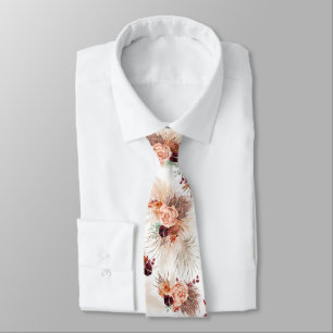 Corbata Pasto de Pampas y Flores de Terracota Fiesta Exóti