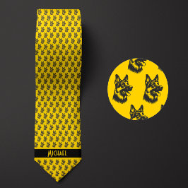 Corbata Pastor Alemán Amarillo Mostaza