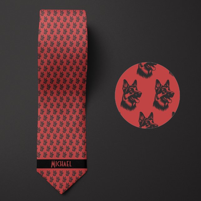 Corbata Pastor alemán rojo de fresa (Subido por el creador)