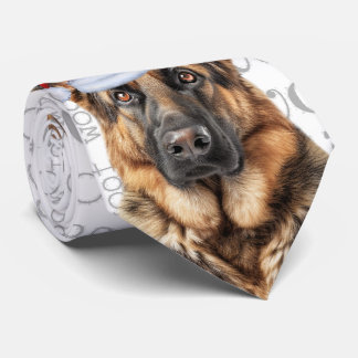Corbata Pastor Alemán Woof Divertido Navidad Amante de los