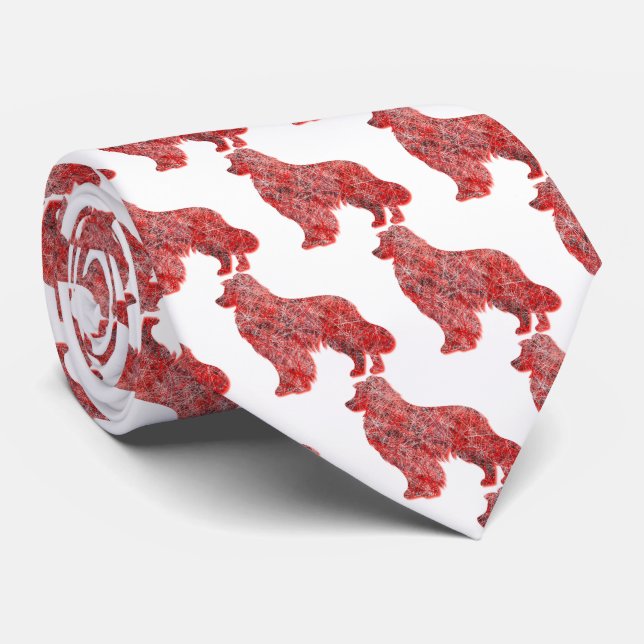 Corbata Pastor Australiano Perro Cute Silhouette Cuello Bl (Enrollado)