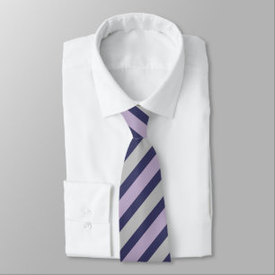 Corbata Pata de banda morado/gris para hombres