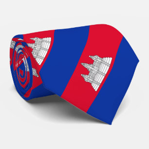Corbata Pata de cuello con bandera de Camboya Patriótica