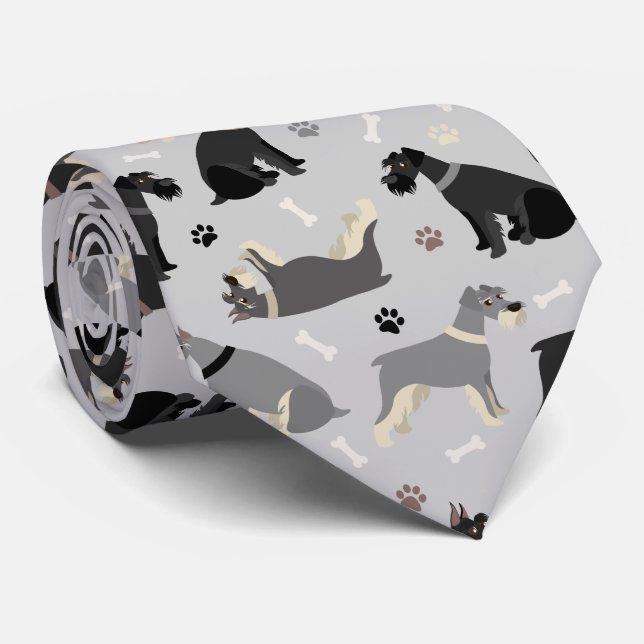Corbata Patas Schnauzer y hueso de cuello (Enrollado)