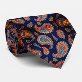 Corbata Patinaje de Naranja azul Paisley Pattern