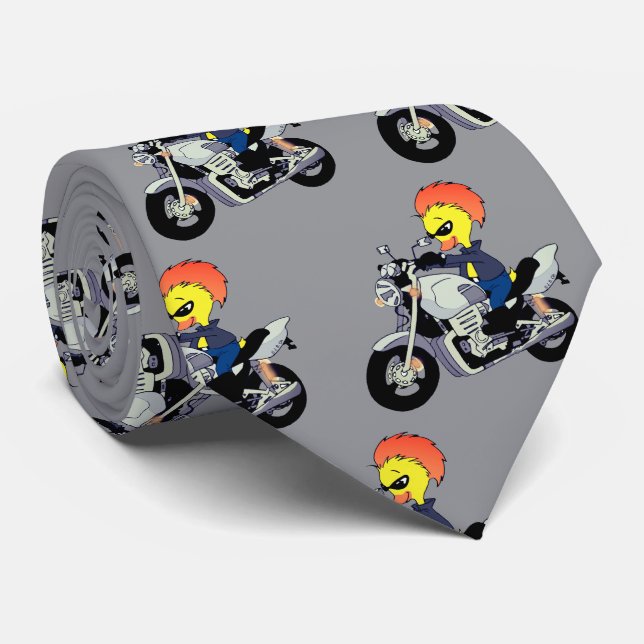 Corbata Pato Genial Montando una Motocicleta (Enrollado)