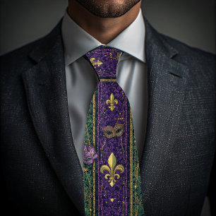 Corbata Patrimonio del Motivo Ornado de Flor de Lis de Nue