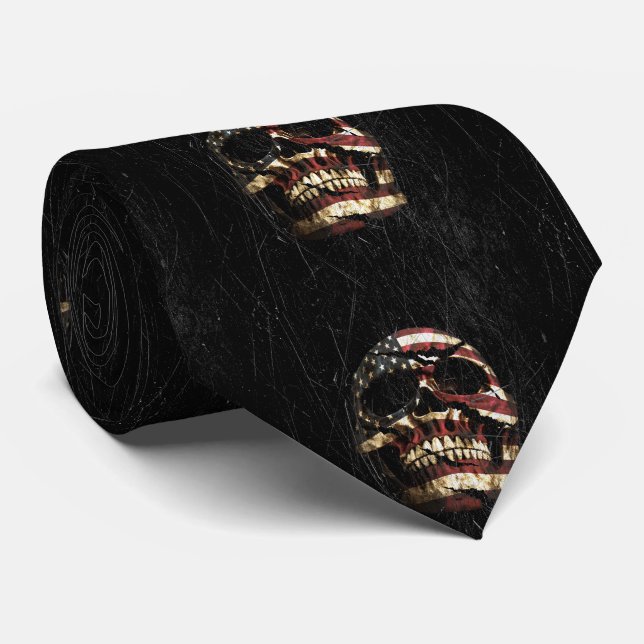 Corbata Patriota del cráneo de Estados Unidos (Enrollado)