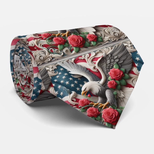 Corbata Patriotic American Flag Neck Tie (Enrollado)