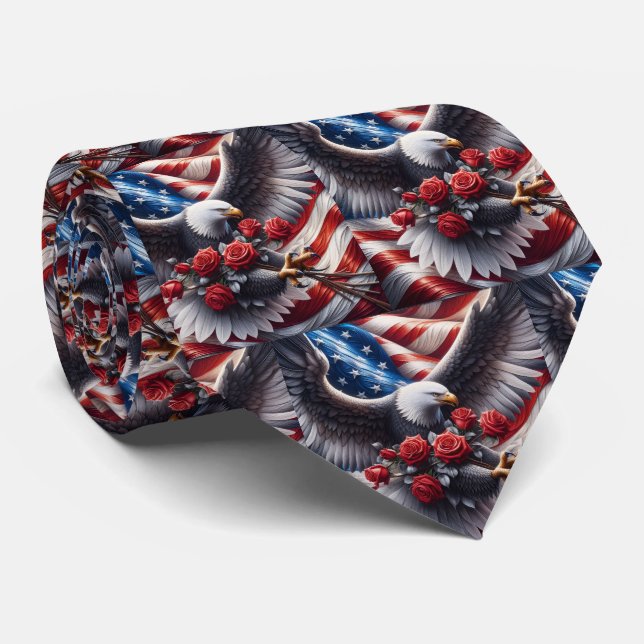 Corbata Patriotic American Flag Neck Tie (Enrollado)