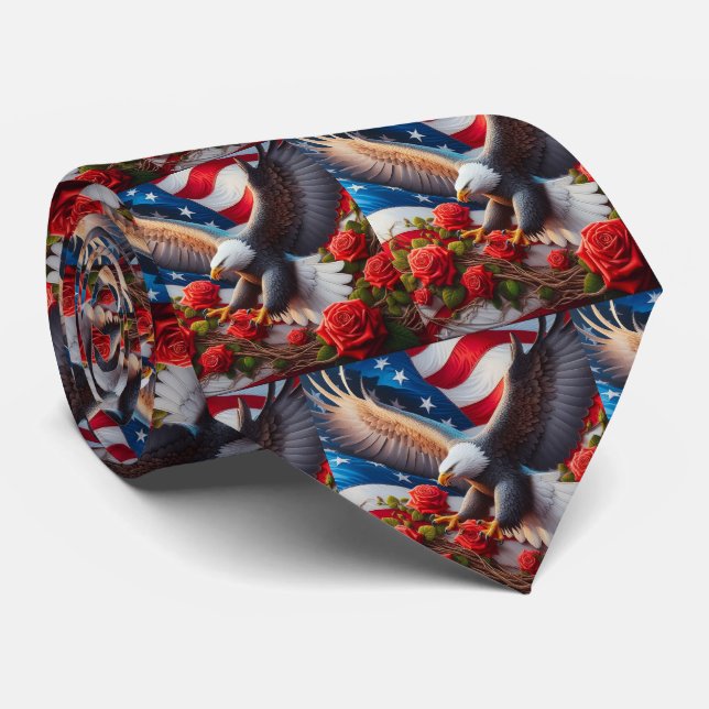 Corbata Patriotic American Flag Neck Tie (Enrollado)