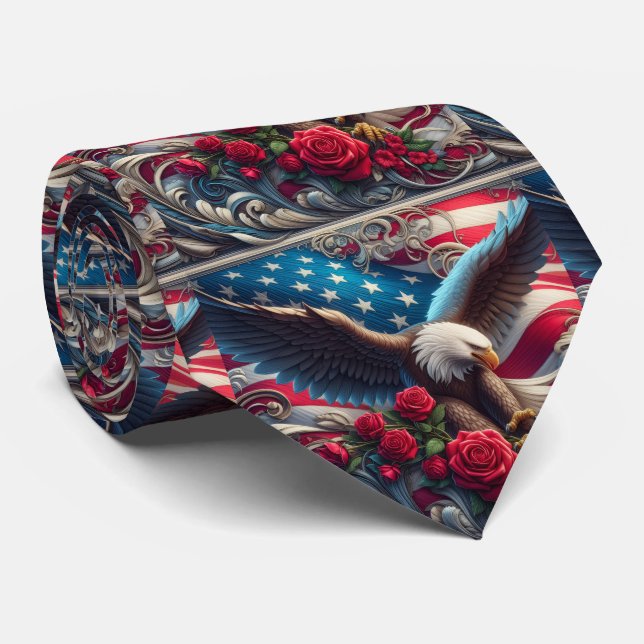 Corbata Patriotic American Flag Neck Tie (Enrollado)