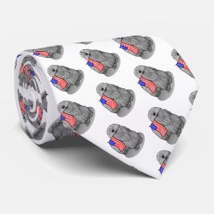 Corbata Patriotic American Flag USA Puli Dog (gray) Fun