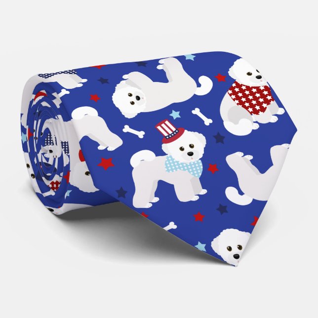 Corbata Patriotic Bichon Frise (Enrollado)