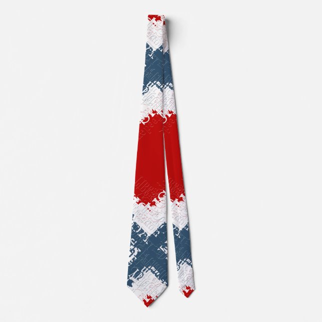 Corbata Patriotic Liberty Square Red White & Blue (Anverso)