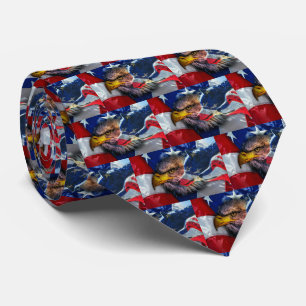 Corbata Patriótico de la bandera del lobo del águila del á