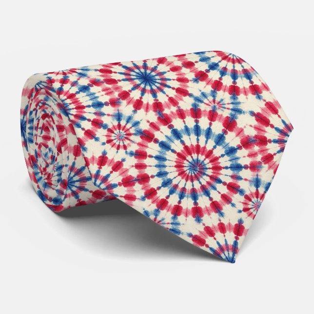 Corbata Patriótico Patrón de Teñido Psicodélico (Enrollado)