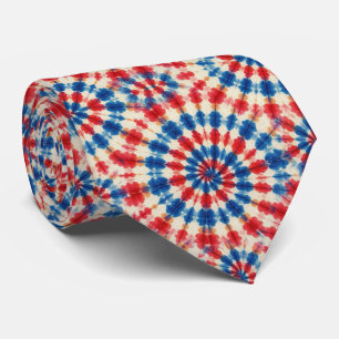Corbata Patriótico Patrón de Teñido Psicodélico