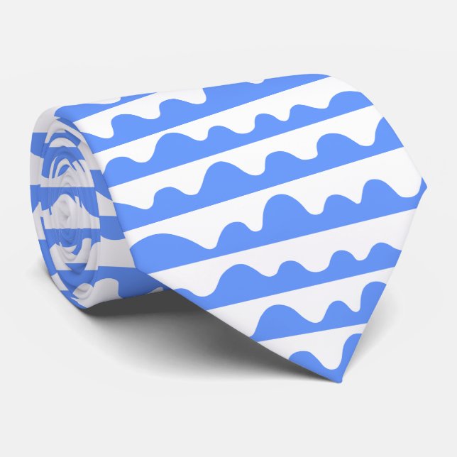 Corbata Patrón 020815 - Azul y blanco bebé (Enrollado)