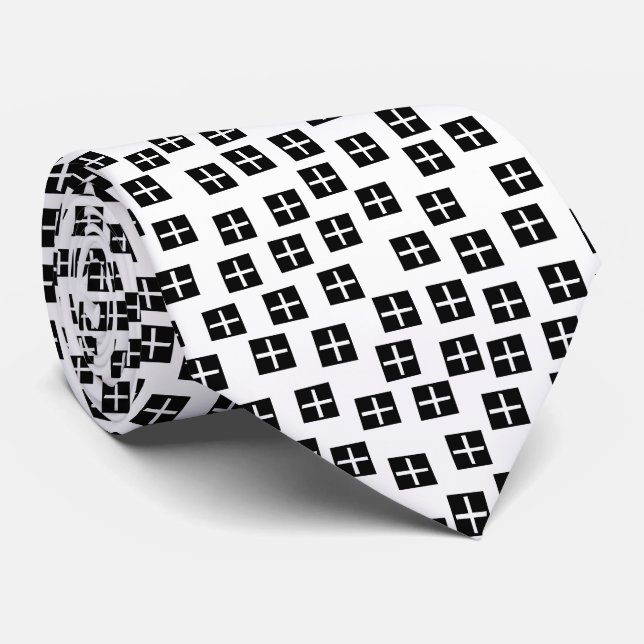 Corbata Patrón 270715 - Blanco y negro (Enrollado)