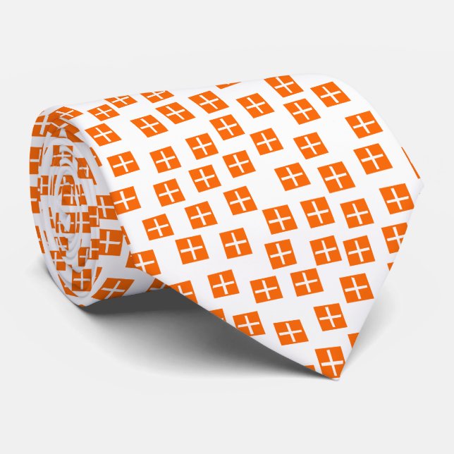 Corbata Patrón 270715 - Naranja y blanco (Enrollado)