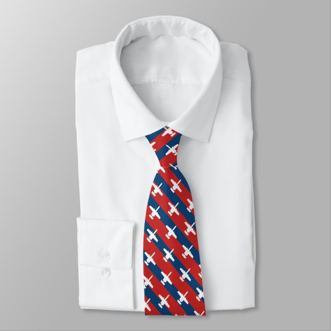 Corbata Patrón A-10 de franja roja y azul (Atado)
