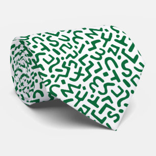 Corbata Patrón abstracto 170822 - Verde bosque sobre blanc