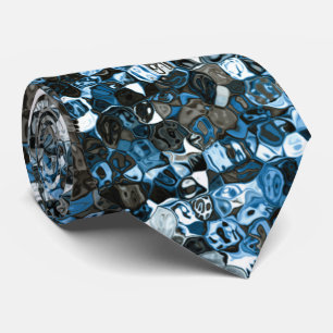 Corbata Patrón abstracto azul y marrón