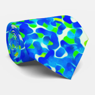 Corbata Patrón abstracto azul y verde