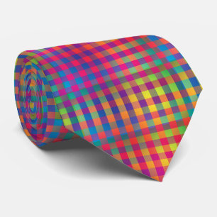 Corbata Patrón abstracto de cuadros coloridos
