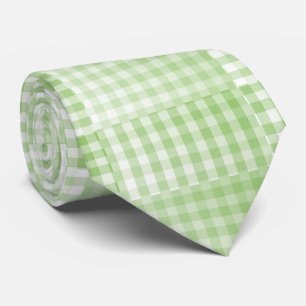 Corbata Patrón abstracto de cuadros verdes y blancos