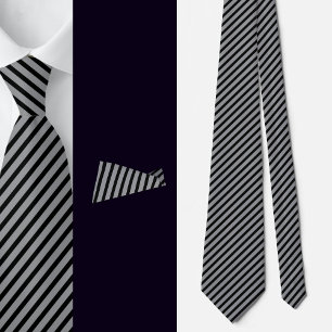 Corbata Patrón abstracto de franjas grises negras