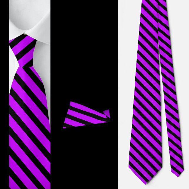 Corbata Patrón abstracto de franjas púrpura negras (Subido por el creador)