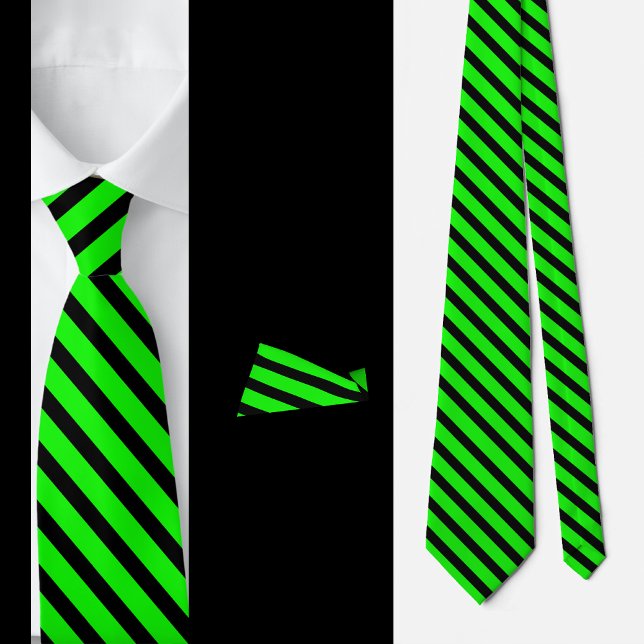 Corbata Patrón abstracto de franjas verdes negras (Subido por el creador)